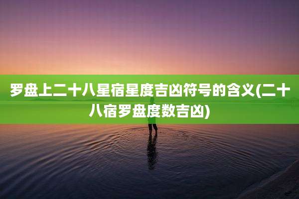 罗盘上二十八星宿星度吉凶符号的含义(二十八宿罗盘度数吉凶)