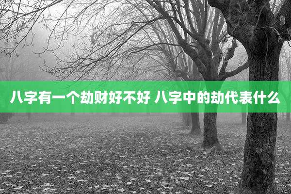 八字有一个劫财好不好 八字中的劫代表什么