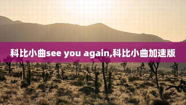 科比小曲see you again,科比小曲加速版