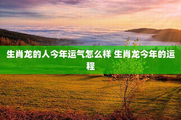 生肖龙的人今年运气怎么样 生肖龙今年的运程