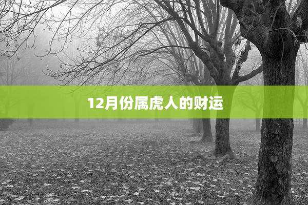 12月份属虎人的财运
