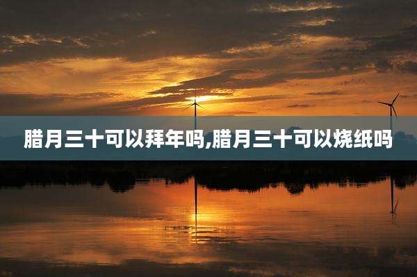 腊月三十可以拜年吗,腊月三十可以烧纸吗