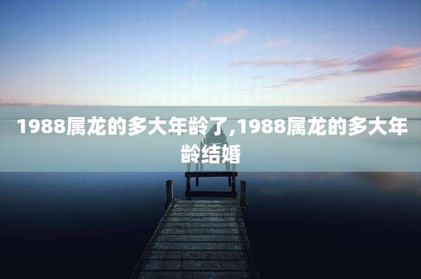 1988属龙的多大年龄了,1988属龙的多大年龄结婚
