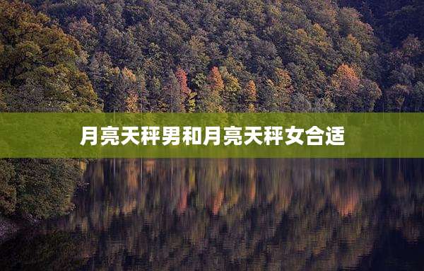 月亮天秤男和月亮天秤女合适
