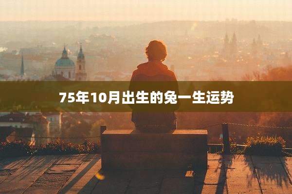 75年10月出生的兔一生运势