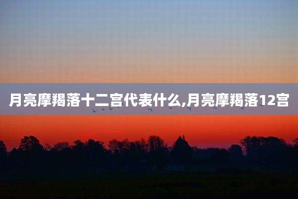 月亮摩羯落十二宫代表什么,月亮摩羯落12宫