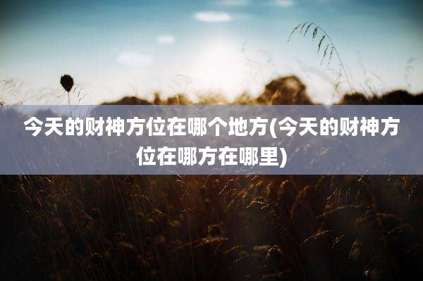 今天的财神方位在哪个地方(今天的财神方位在哪方在哪里)