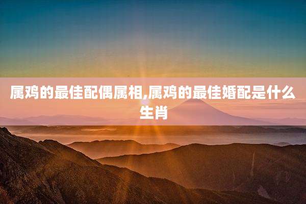属鸡的最佳配偶属相,属鸡的最佳婚配是什么生肖