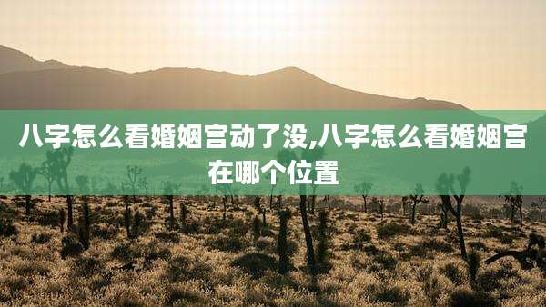 八字怎么看婚姻宫动了没,八字怎么看婚姻宫在哪个位置