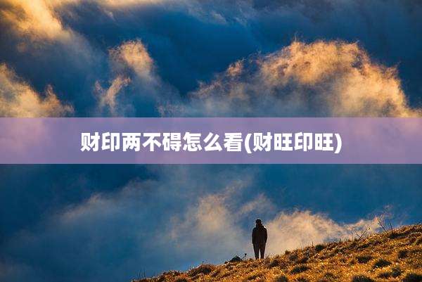 财印两不碍怎么看(财旺印旺)