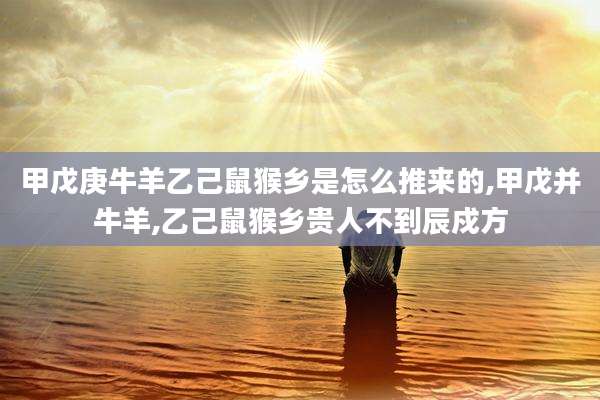 甲戊庚牛羊乙己鼠猴乡是怎么推来的,甲戊并牛羊,乙己鼠猴乡贵人不到辰戍方