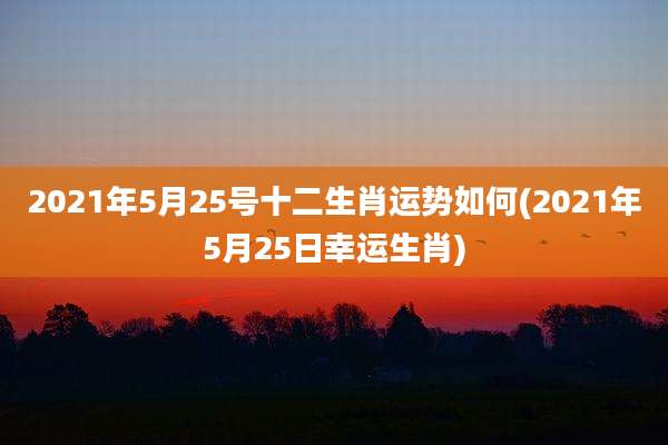 2021年5月25号十二生肖运势如何(2021年5月25日幸运生肖)