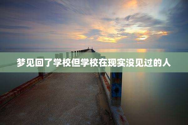 梦见回了学校但学校在现实没见过的人