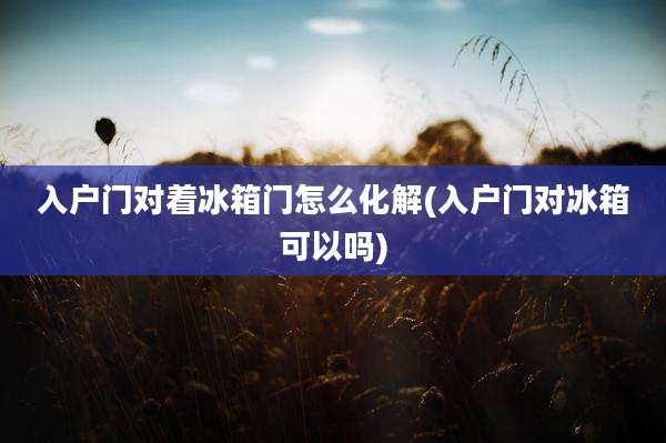 入户门对着冰箱门怎么化解(入户门对冰箱可以吗)