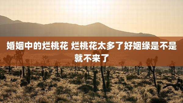 婚姻中的烂桃花 烂桃花太多了好姻缘是不是就不来了