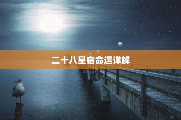 二十八星宿命运详解