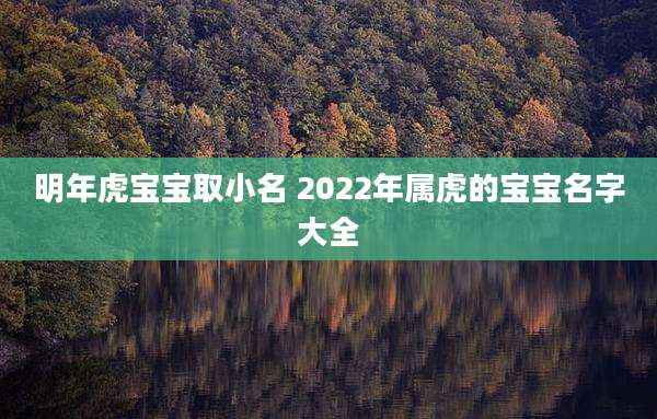 明年虎宝宝取小名 2022年属虎的宝宝名字大全