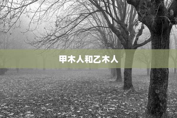 甲木人和乙木人