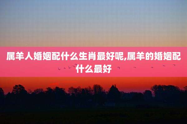 属羊人婚姻配什么生肖最好呢,属羊的婚姻配什么最好