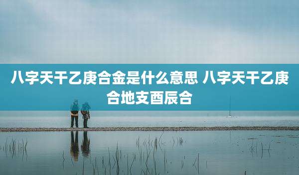 八字天干乙庚合金是什么意思 八字天干乙庚合地支酉辰合