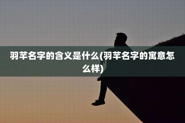 羽芊名字的含义是什么(羽芊名字的寓意怎么样)