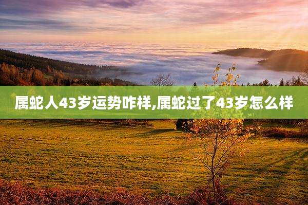 属蛇人43岁运势咋样,属蛇过了43岁怎么样