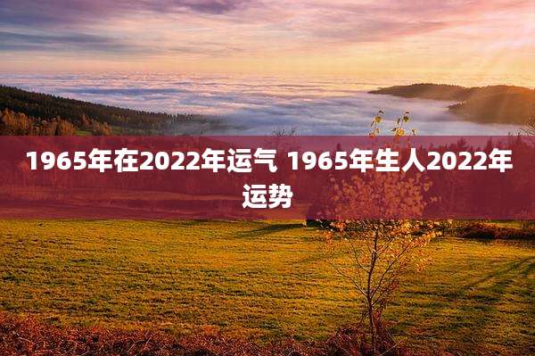 1965年在2022年运气 1965年生人2022年运势