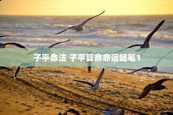 子平命法 子平算命命运随笔1
