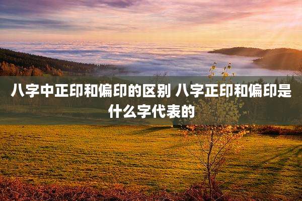 八字中正印和偏印的区别 八字正印和偏印是什么字代表的