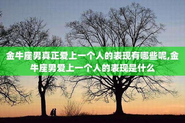 金牛座男真正爱上一个人的表现有哪些呢,金牛座男爱上一个人的表现是什么