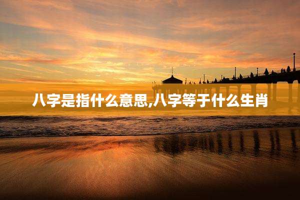 八字是指什么意思,八字等于什么生肖