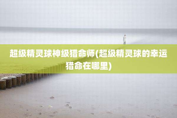 超级精灵球神级猎命师(超级精灵球的幸运猎命在哪里)