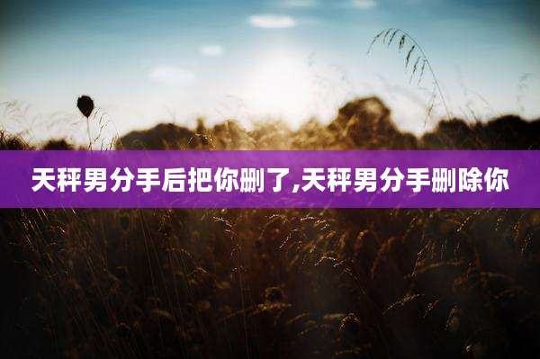 天秤男分手后把你删了,天秤男分手删除你