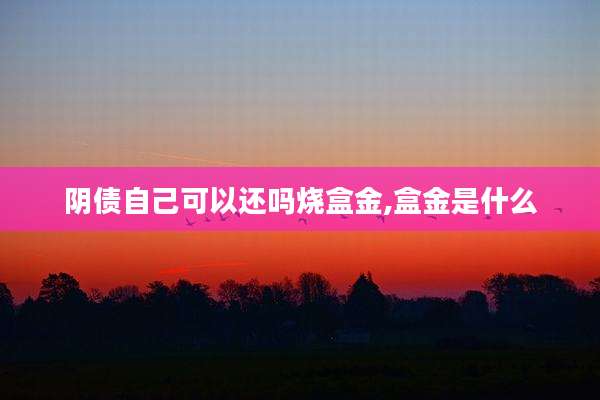 阴债自己可以还吗烧盒金,盒金是什么