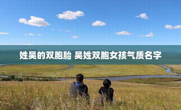 姓吴的双胞胎 吴姓双胞女孩气质名字