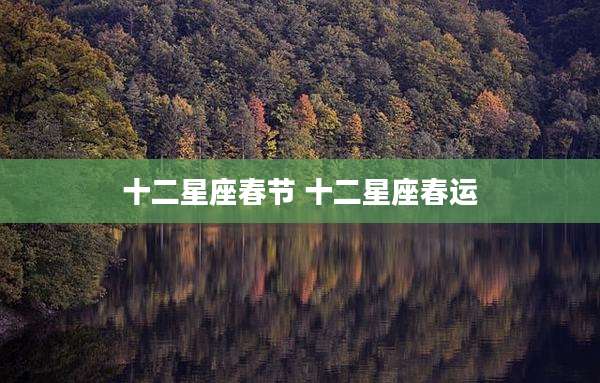 十二星座春节 十二星座春运