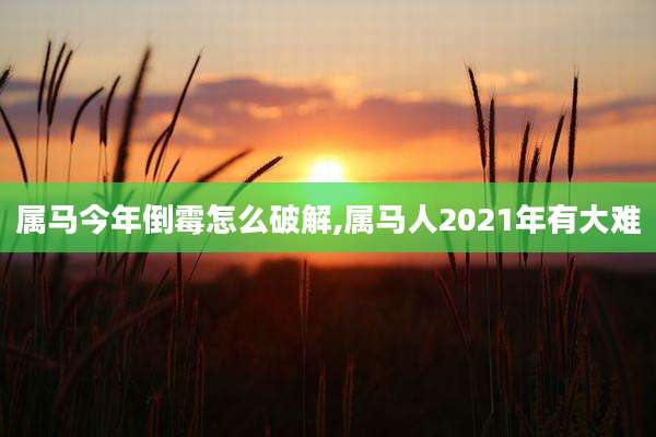 属马今年倒霉怎么破解,属马人2021年有大难