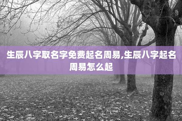 生辰八字取名字免费起名周易,生辰八字起名周易怎么起
