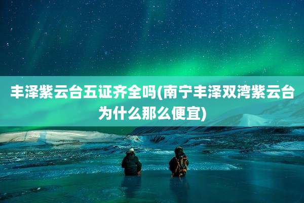 丰泽紫云台五证齐全吗(南宁丰泽双湾紫云台为什么那么便宜)