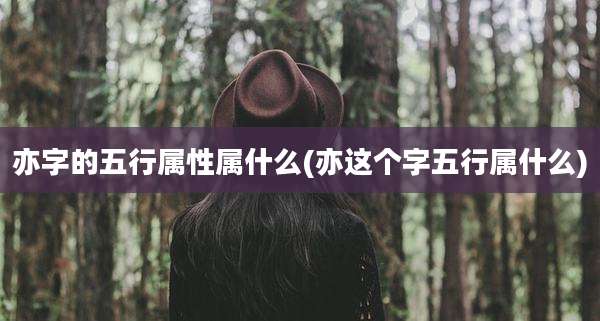 亦字的五行属性属什么(亦这个字五行属什么)