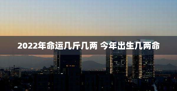 2022年命运几斤几两 今年出生几两命