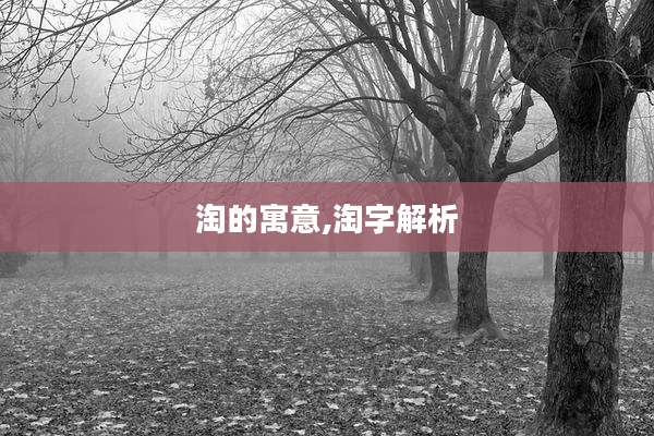 淘的寓意,淘字解析