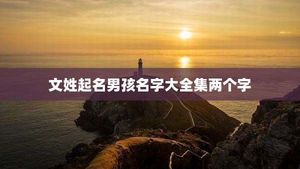 文姓起名男孩名字大全集两个字