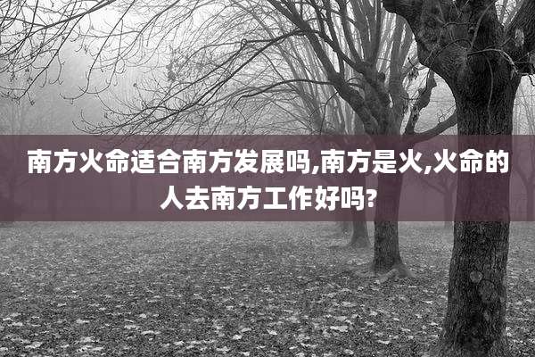 南方火命适合南方发展吗,南方是火,火命的人去南方工作好吗?