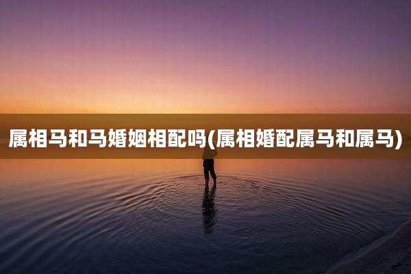 属相马和马婚姻相配吗(属相婚配属马和属马)