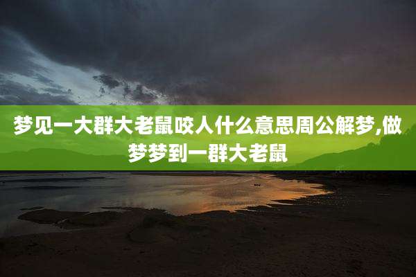 梦见一大群大老鼠咬人什么意思周公解梦,做梦梦到一群大老鼠