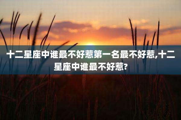 十二星座中谁最不好惹第一名最不好惹,十二星座中谁最不好惹?