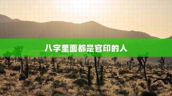 八字里面都是官印的人
