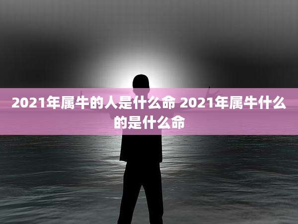 2021年属牛的人是什么命 2021年属牛什么的是什么命