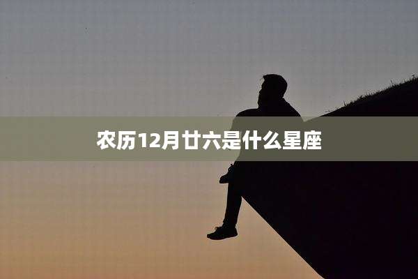 农历12月廿六是什么星座
